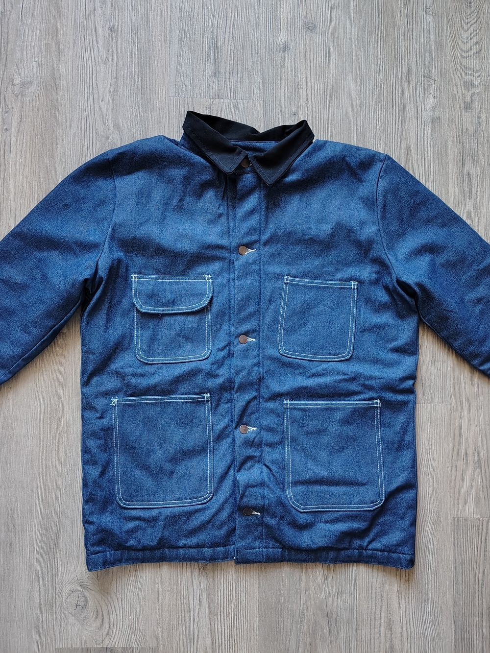 Vintage Bob Barker Denim Barn Utility Work Jacket Blanket Lined Size M Y2K